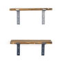 Hanah Home Lam003 Estantería Decorativa de Pared de Madera y Metal (2 Piezas)